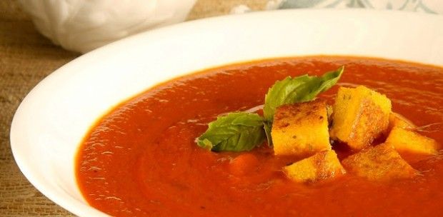 Kıtır Ekmek ve Kaşar Peynir ile Domate Çorbası Tarifi